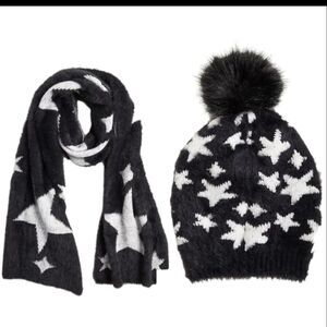 NWT Star Celestial Scarf and Pom Pom hat
